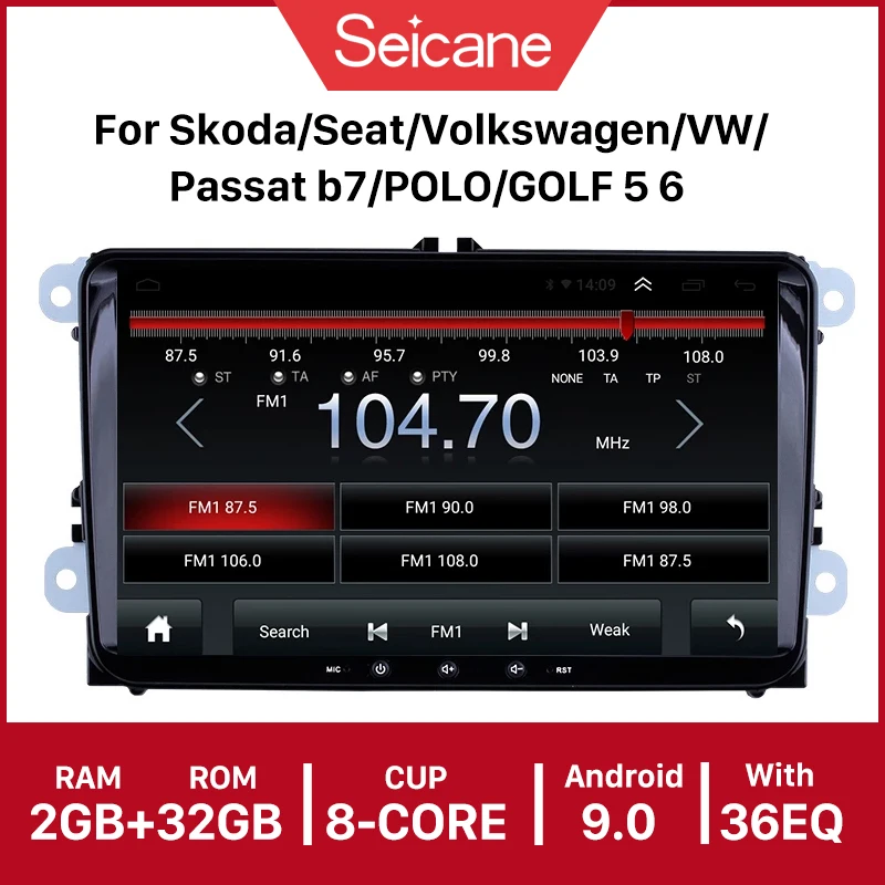 Автомобильный мультимедийный плеер Seicane 2DIN 9 дюймов Android 10 0 API 29 GPS радио для