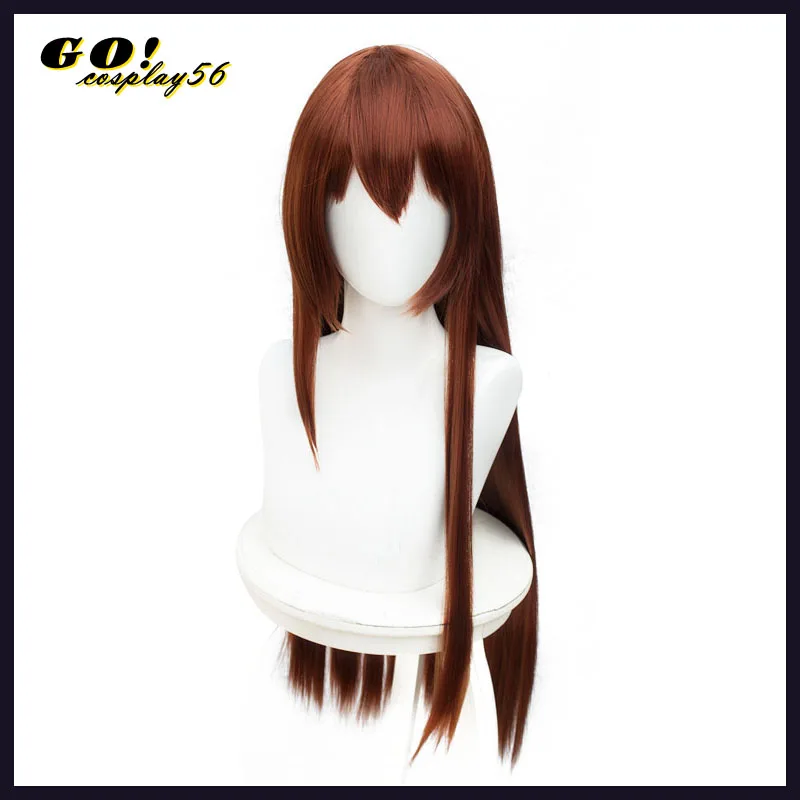 

Anime Steins Gate Cosplay Makise Kurisu Wig Christina Assistant 80cm Long Brown Straight Halloween for Women Costume Hair