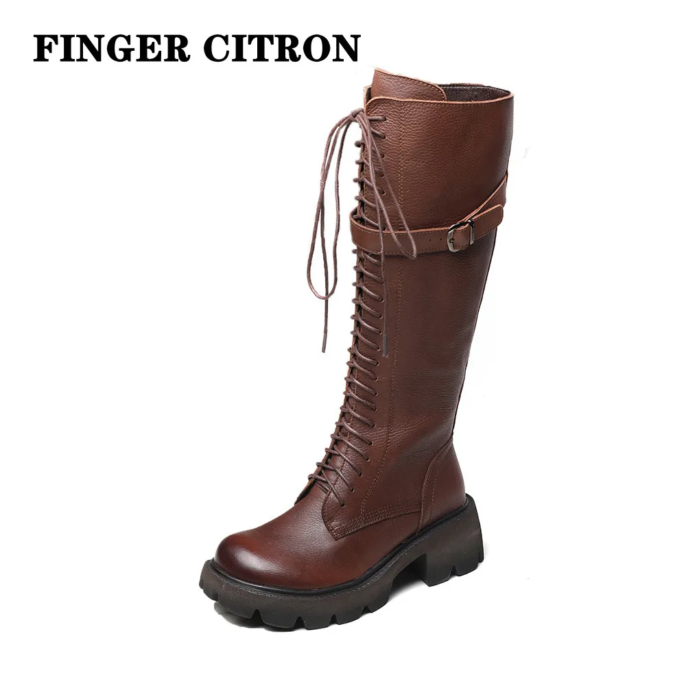 

Finger Citron Women Chelsea Anckle Boots Genuine Cow Leather For Spring Autumn And Winter EVA Outsole By Handmade Size 35--40