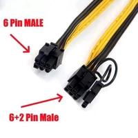 2pcs 60cm for graphics card pcie 6 pin male to 8 pin 62 malebvendor pci express power adapter cable