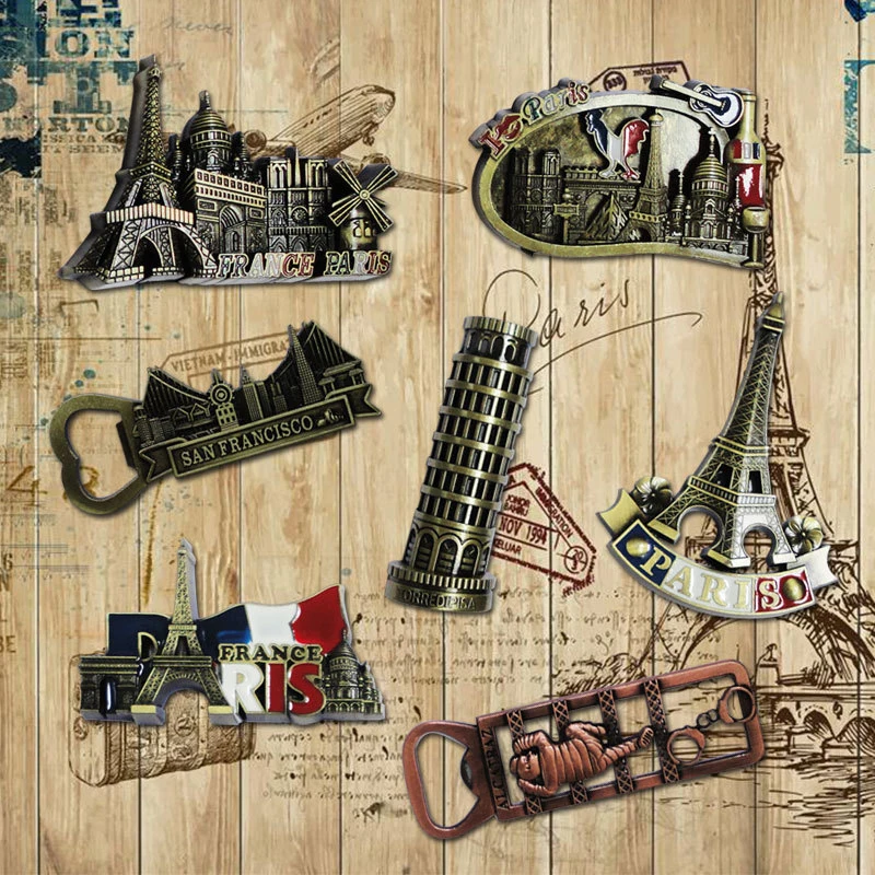 3D Эйфелева башня металлический магнит на холодильник французский Pari модель