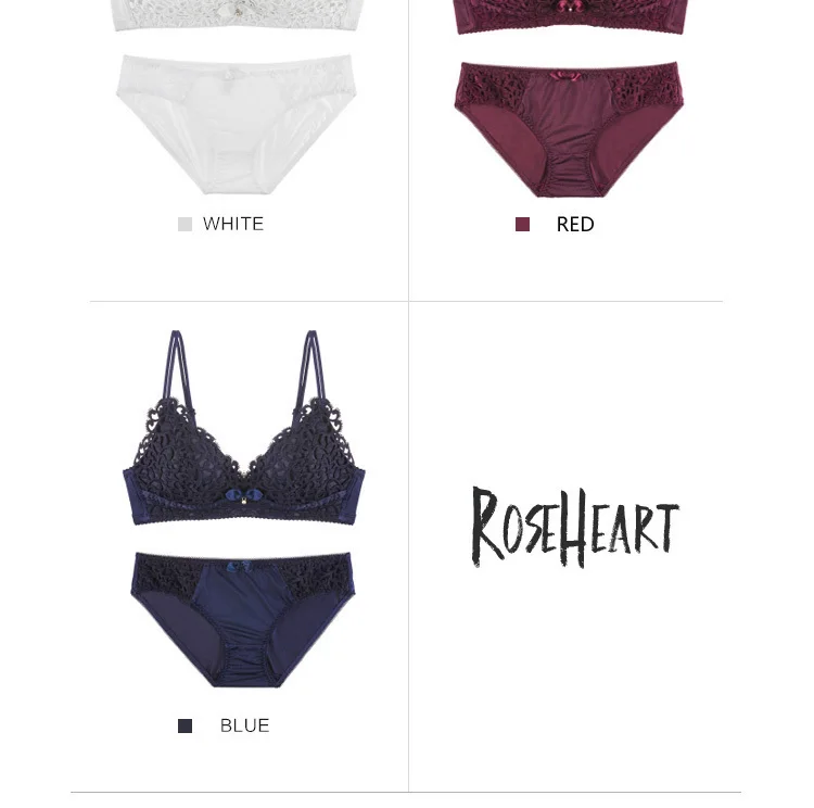 Roseheart, новинка, женское модное сексуальное белье розового и красного цветов, кружевное жаккардовое беспроводное нижнее белье с бантом, хлопковые трусики, милые комплекты бюстгальтеров, нижнее белье