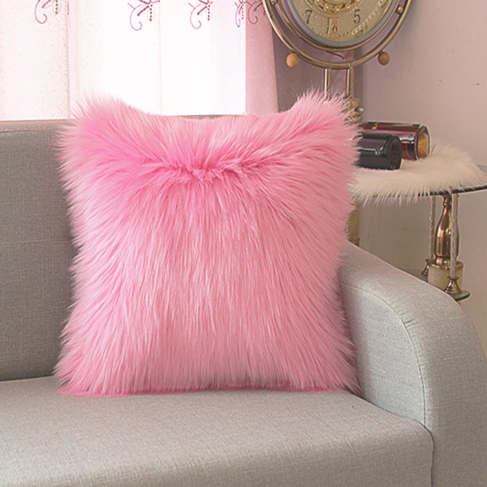 Пушистая подушка из искусственной овчины Длинная шерстяная искусственного меха