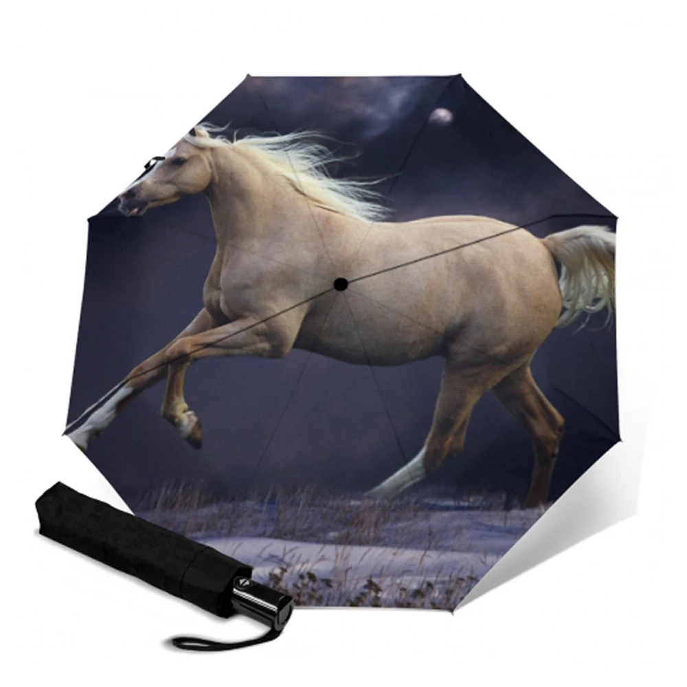 Автоматический зонт Pongee с 8 ребрами Роскошный складной защитой от УФ-лучей и