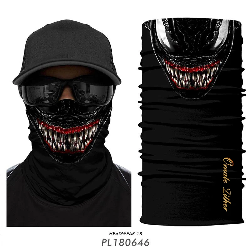 

2021 New Breathable Mask Bandana Mascarillas Venom Neck Gaiter Cycling Face Mask Hiking Scarves Headband Summer Bufanda Hombre