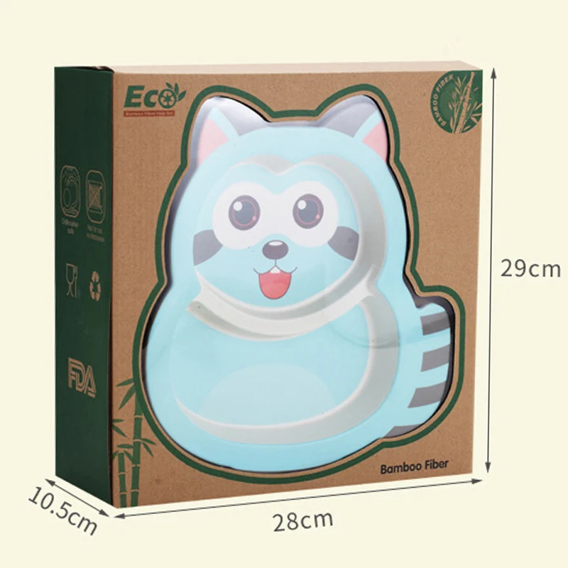 5 шт./компл. детская посуда для тренировок Детская милая кормления енота с чашей