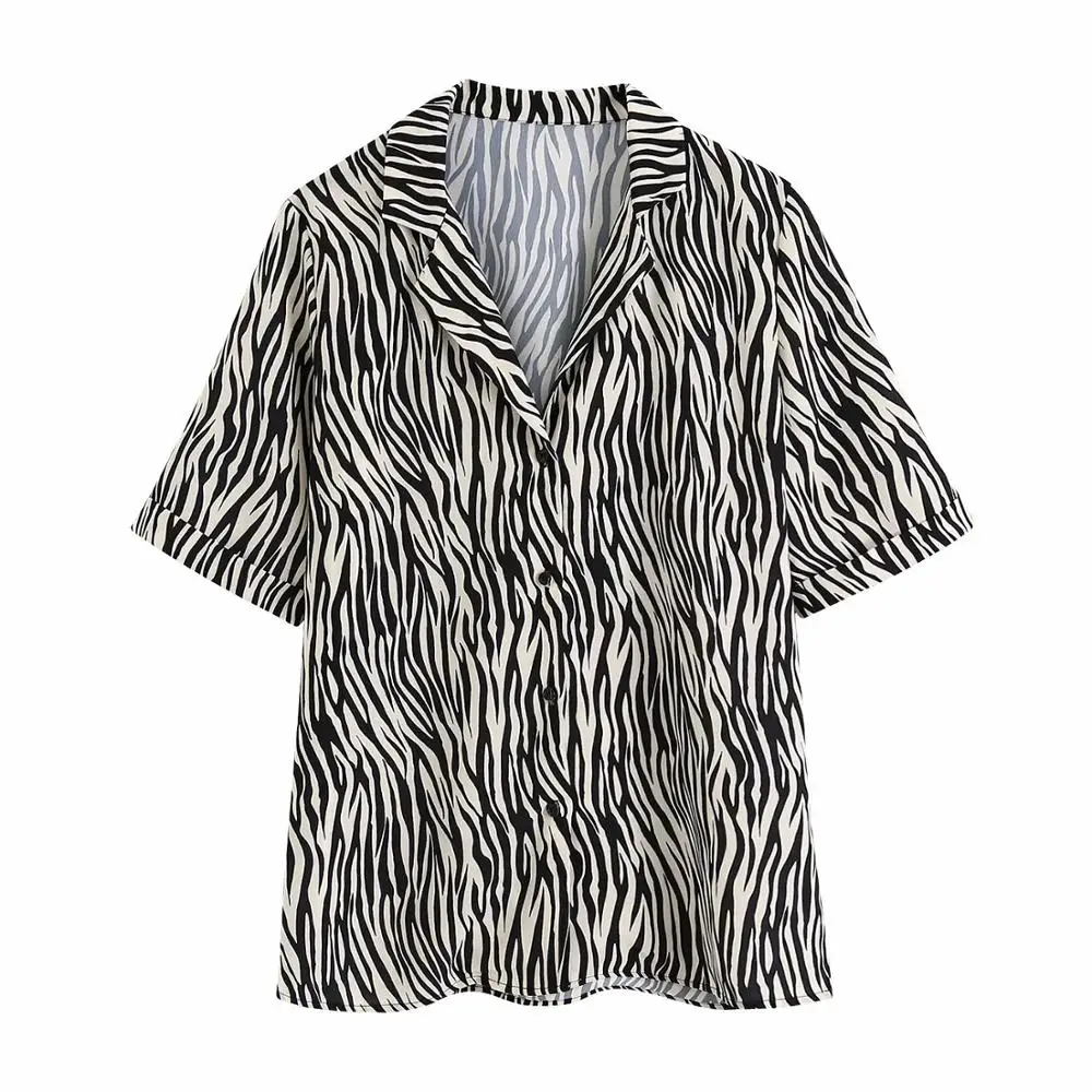new summer suits women two piece set Zebra pattern short sleeves shirt blouse & trousers ensemble femme conjunto 2 piezas mujer | Женская
