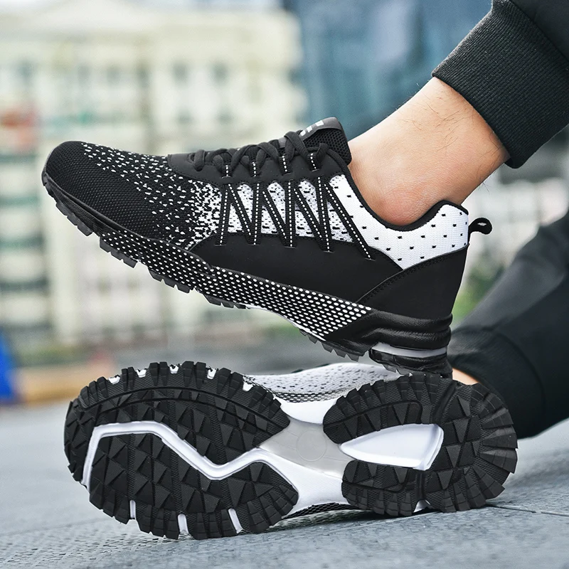 

Designer Sneakers Men Breathable Knit Running Sport Shoes Men Outdoor Athletics Jogging Sneakers 2021 Lightweight Tennis Shoes