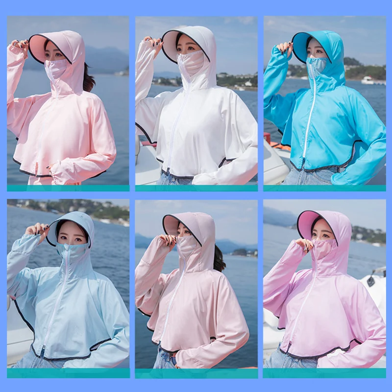 

Women UV Protection Clothing Breathable Zipper Face Protective for Summer Outdoor Cycling AUG889