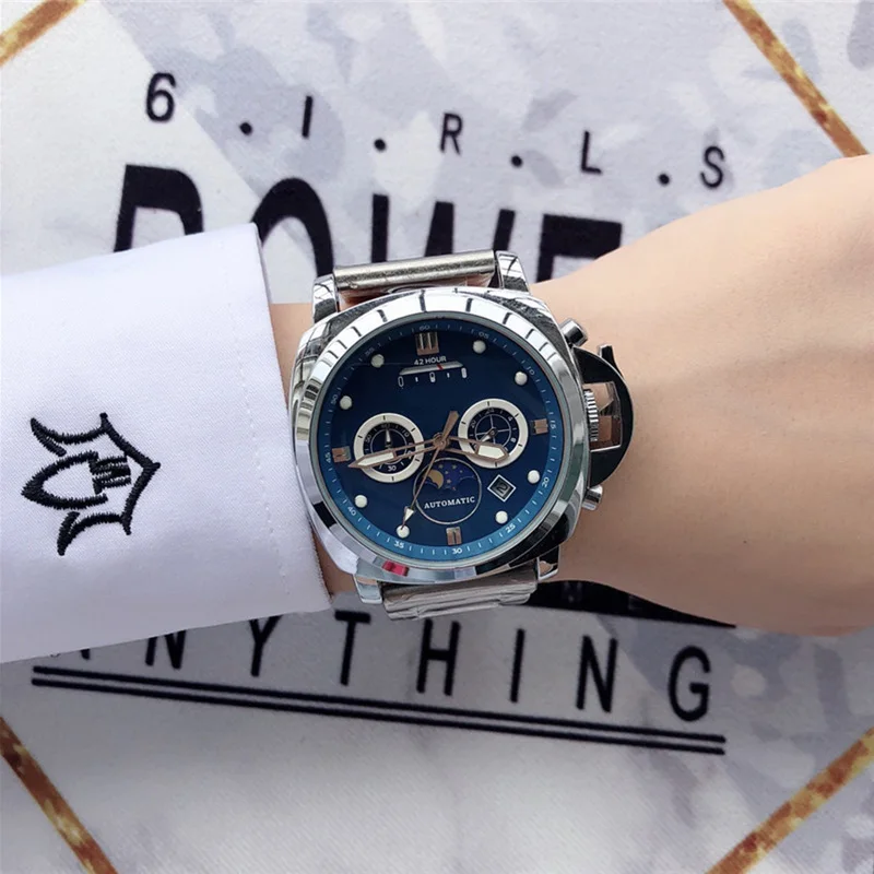 Fossil Роскошные брендовые светящиеся Мужские кварцевые наручные часы, модные мужские часы с ремешком из нержавеющей стали, мужские часы