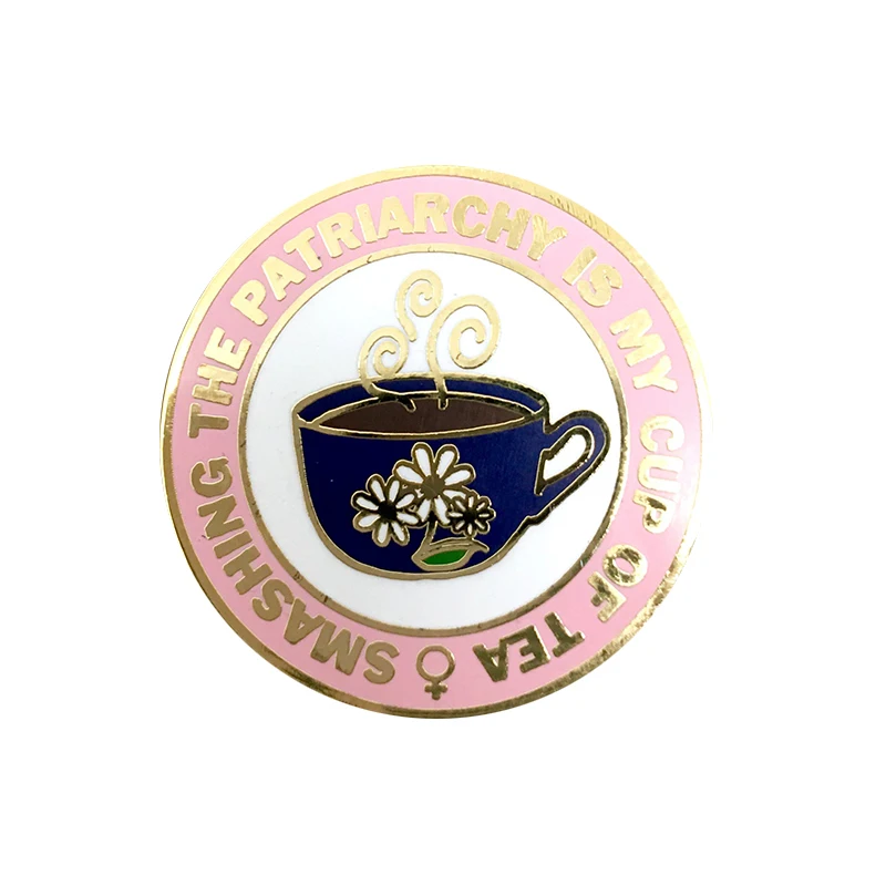 Эмалированная брошь Smashing The Patriarchy My Cup Of Tea феминистская женский аксессуар для