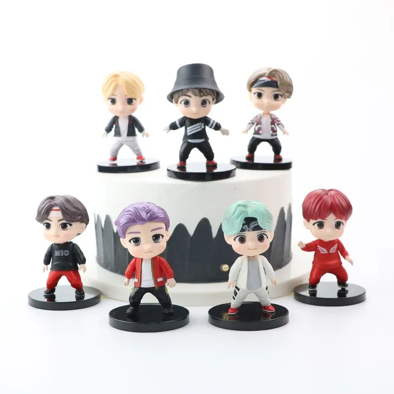Bangtan группы мальчиков модель куклы милый персонаж аниме KPOP Star Idol мини фигурки
