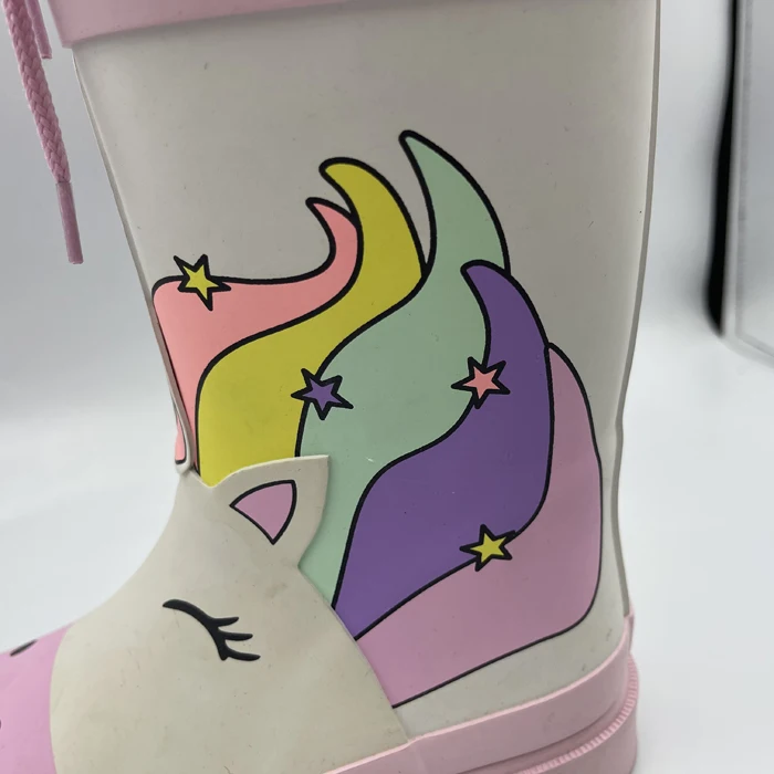 

No-slip tie front warm inside safety calf rubber women rain boots with steel toe