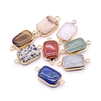 natural stone double hole lapis lazulicrystal connector for fashion jewelry accessories making diy necklace bracelet