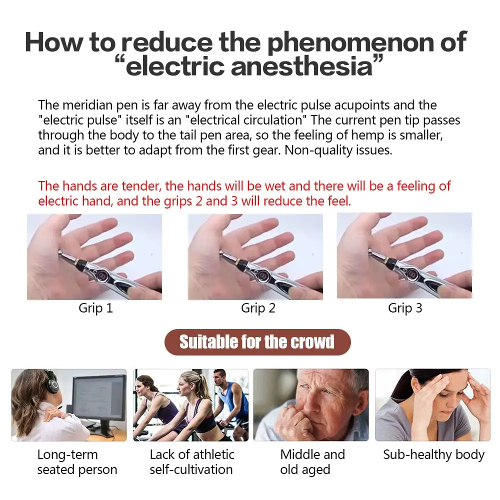 

10pcs Acupuncture Pen 3-Head Massage Pen Meridian Energy Acupuncture Electric Pen Stimulation Muscle Stimulator Health Care