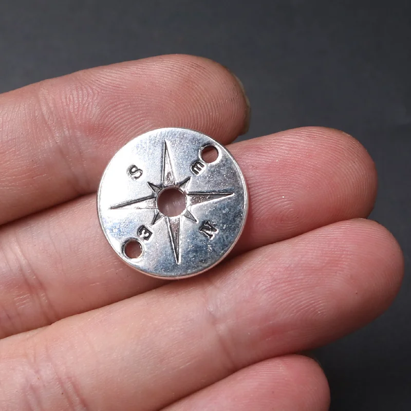 Круглый Компас-соединитель для браслета и ожерелья металлические аксессуары