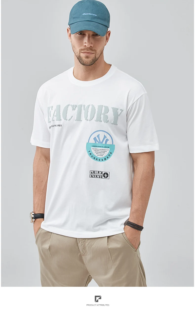 

XZ1768 Summer men's 2021 new casual all-match loose trend printing short-sleeved T-shirt