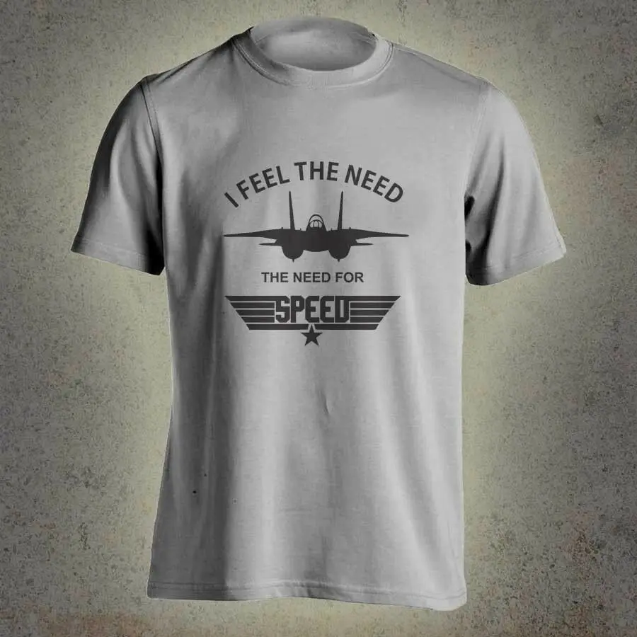 

Top Gun Pilot Jet F16 Fighter I feel the need for speed Tom Crew Ment Shirt