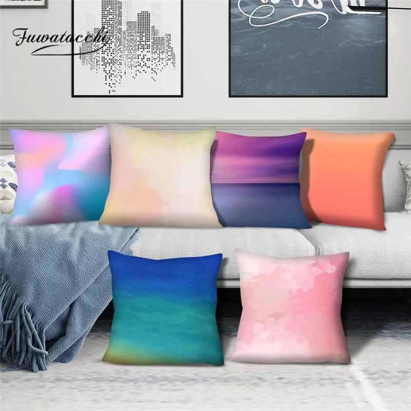 

Fuwatacchi Gradient Color Cushion Cover Colorful Decorative Throw Pillowcase Home Decor Living Room Sofa Seat Couch Pillow Cover
