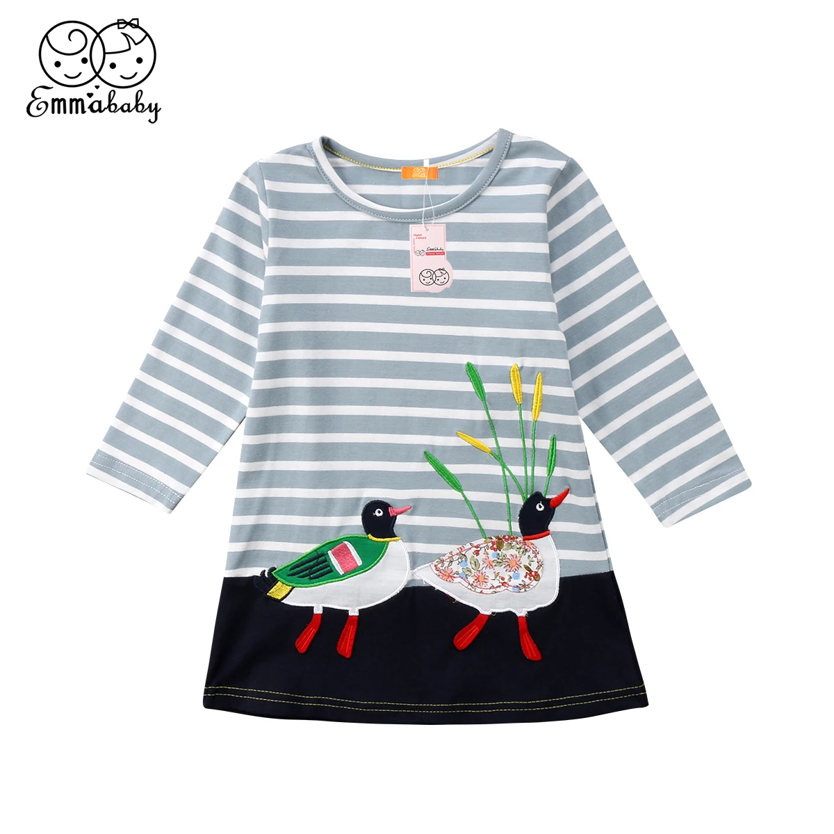 2020 платье принцессы с длинным рукавом для новорожденных девочек платье-пуловер в