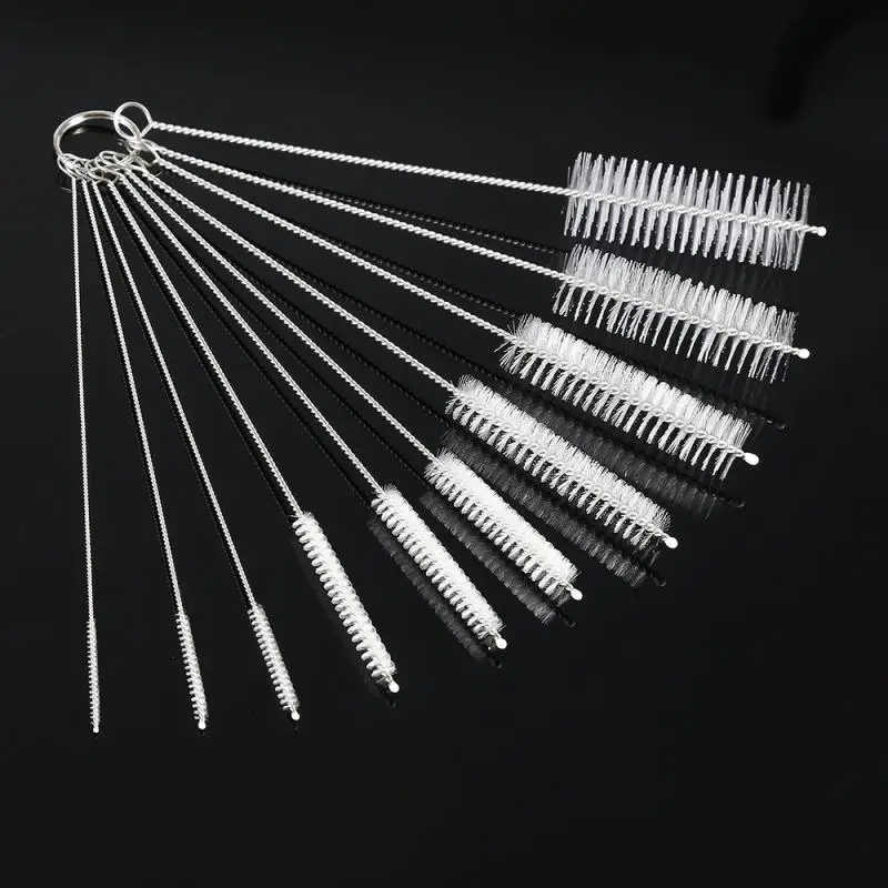 

Kitchen Cleaning Brushes 10pcs Nylon Bottle Straw Household Cleaning Brush Set Bristle Kit Tube Bottle Straw Washing Cleaner