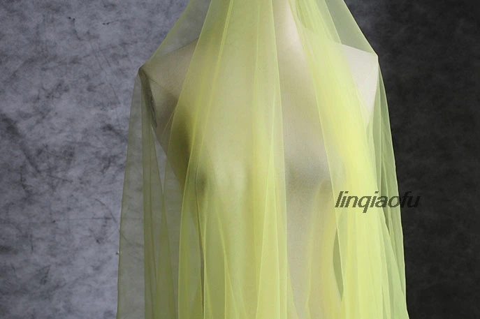 Желто зеленая сетка с бриллиантами прозрачная Тюль Модная креативная ткань для