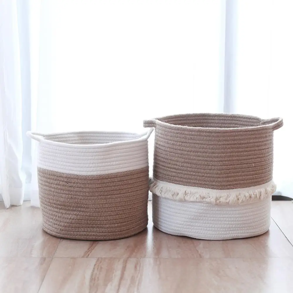 Джутовый хлопковый контейнер для хранения товара сумка игрушек корзина с