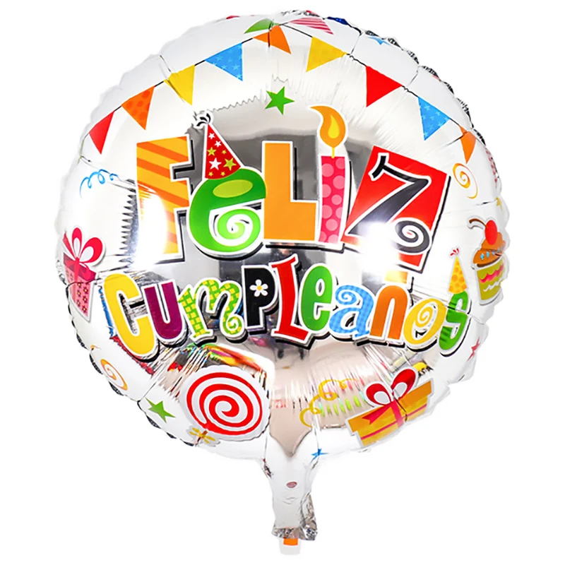10 шт./лот 18 дюймов Feliz cumpleanos испанский день рождения воздушные шары Круглый mylar