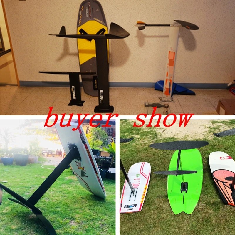 Largest L hydrofoil Pure 3K Carbon Wings+Aluminum fuselage mast plate Hydrofoil Foils for SUP Surf Foil
