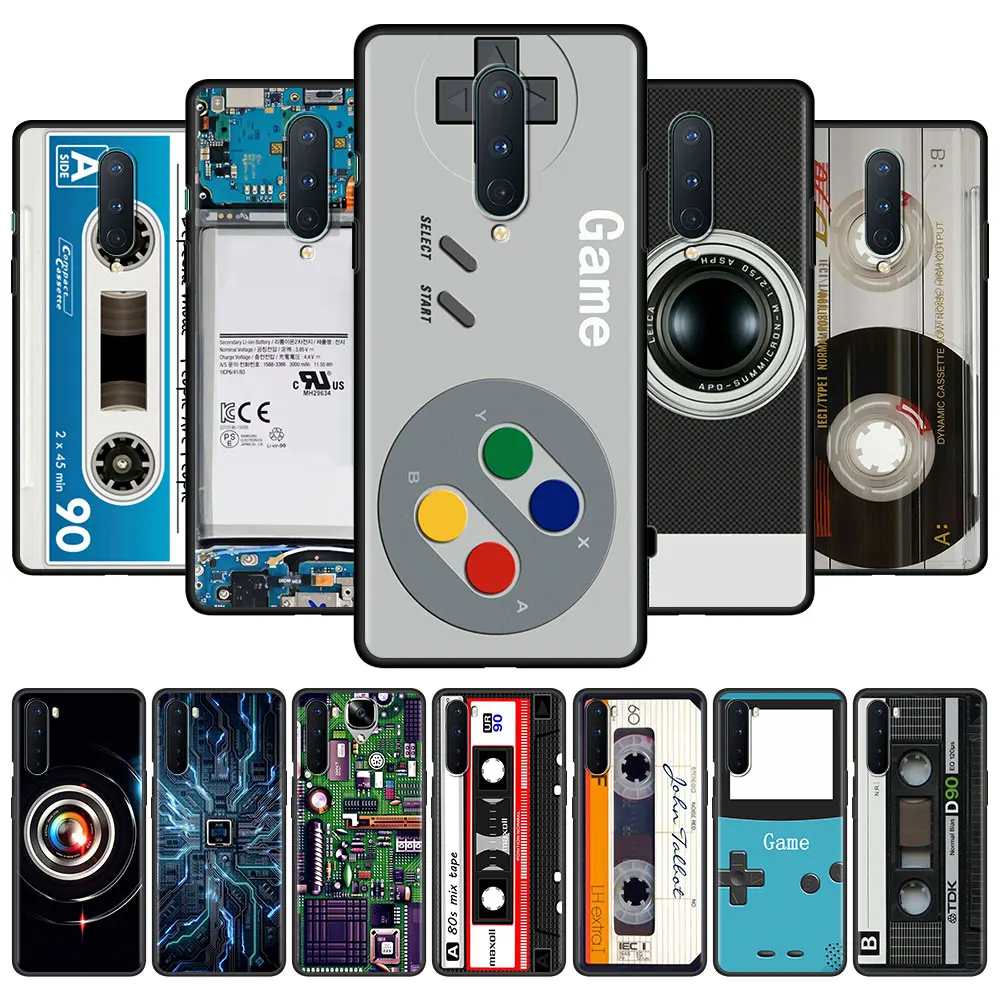 

Retro Vintage Camera Cassette Fitted Case For OnePlus 8T 8 Nord N10 9 7 Pro 9R N100 N200 6 6T 7T Nord CE 2 5G Soft Phone Cover