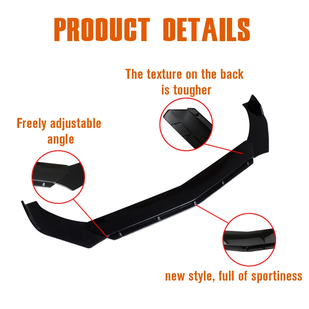 Новый Регулируемый универсальный автомобильный сплиттер для переднего бампера