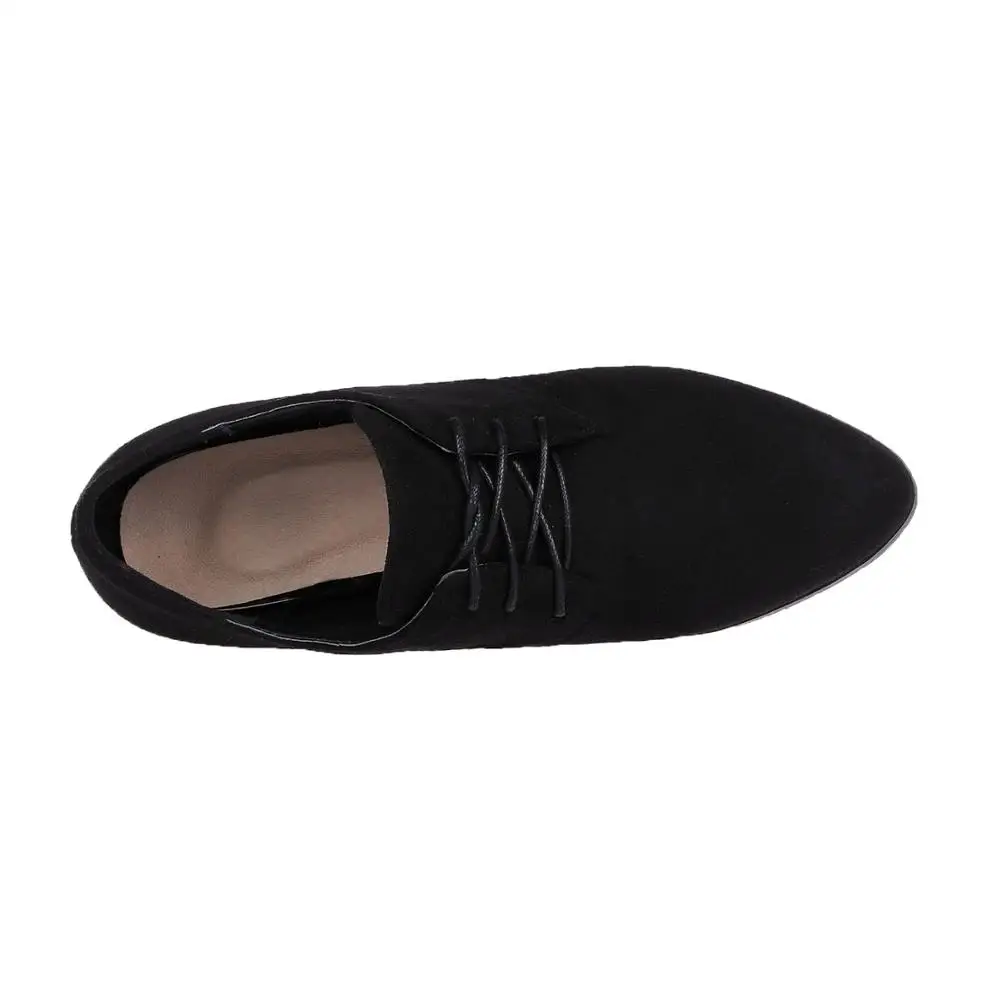 

Oxford shoes with suede chunky heels and round head spring new high heels for free shopping