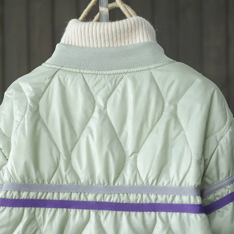 Women's Thin Short Filling Cotton Jacket Spring And Autumn  Casual Style Woman Parkas Female Tops
