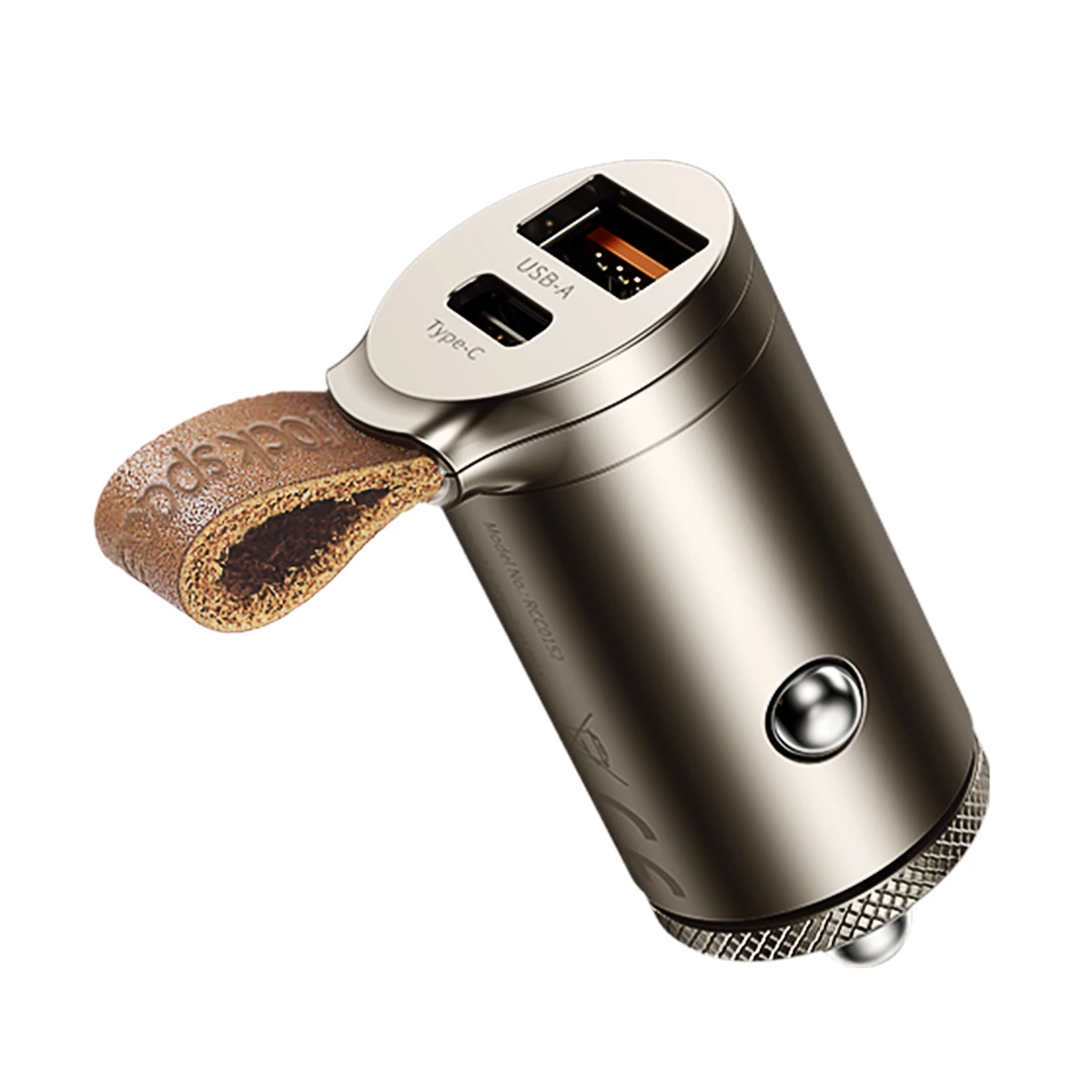 ROCK QC4.0 автомобильное зарядное устройство 30 Вт USB-C PD QC3.0 30 Вт 5A быстрое зарядное устройство с ремнем два порта usb мини автомобильный телефон зарядное устройство FCP AFC - Тип штекера: Tarnish