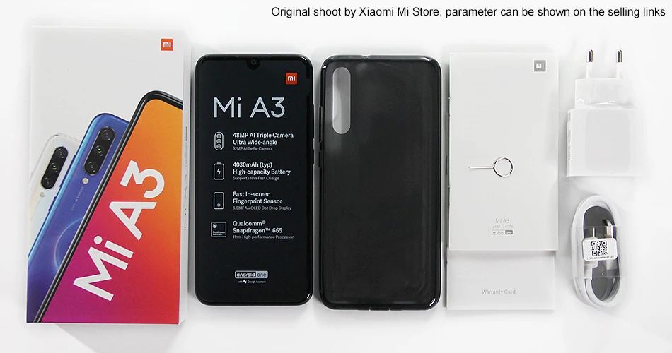 Глобальная версия Xiaomi Mi A3 4GB 128GB мобильный телефон Snapdragon 665 Octa Core 6,08" 48MP+ 32MP флагманская камера 4030mAh