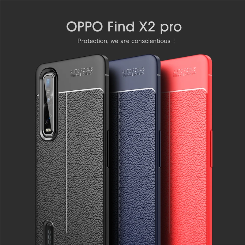 

For Cover Oppo Find X2 Pro Case 6.7 inch Stylish Rugged Silicone Cover For Oppo Find X2 Pro Leather Case For Oppo Find X2 Pro 5G