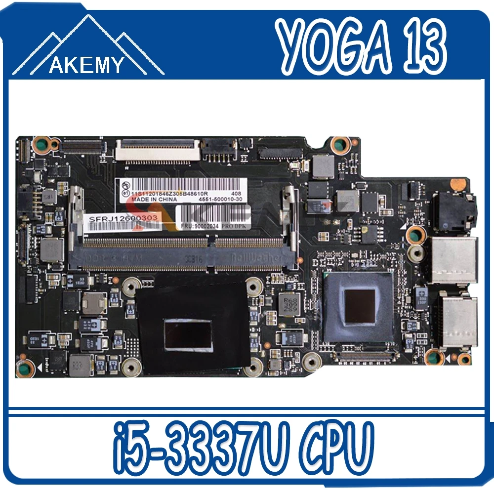 

Laptop motherboard For LENOVO YOGA 13 Core SR0XL i5-3337U 11201845 Mainboard Tested 100%