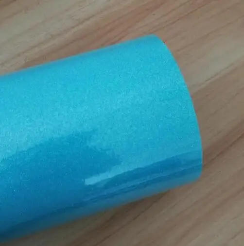 Free Shipping 1 sheet 30cmx50cm(12"x20") Glitter heat transfer vinyl for heat press machine cutting plotter - Цвет: neon baby blue