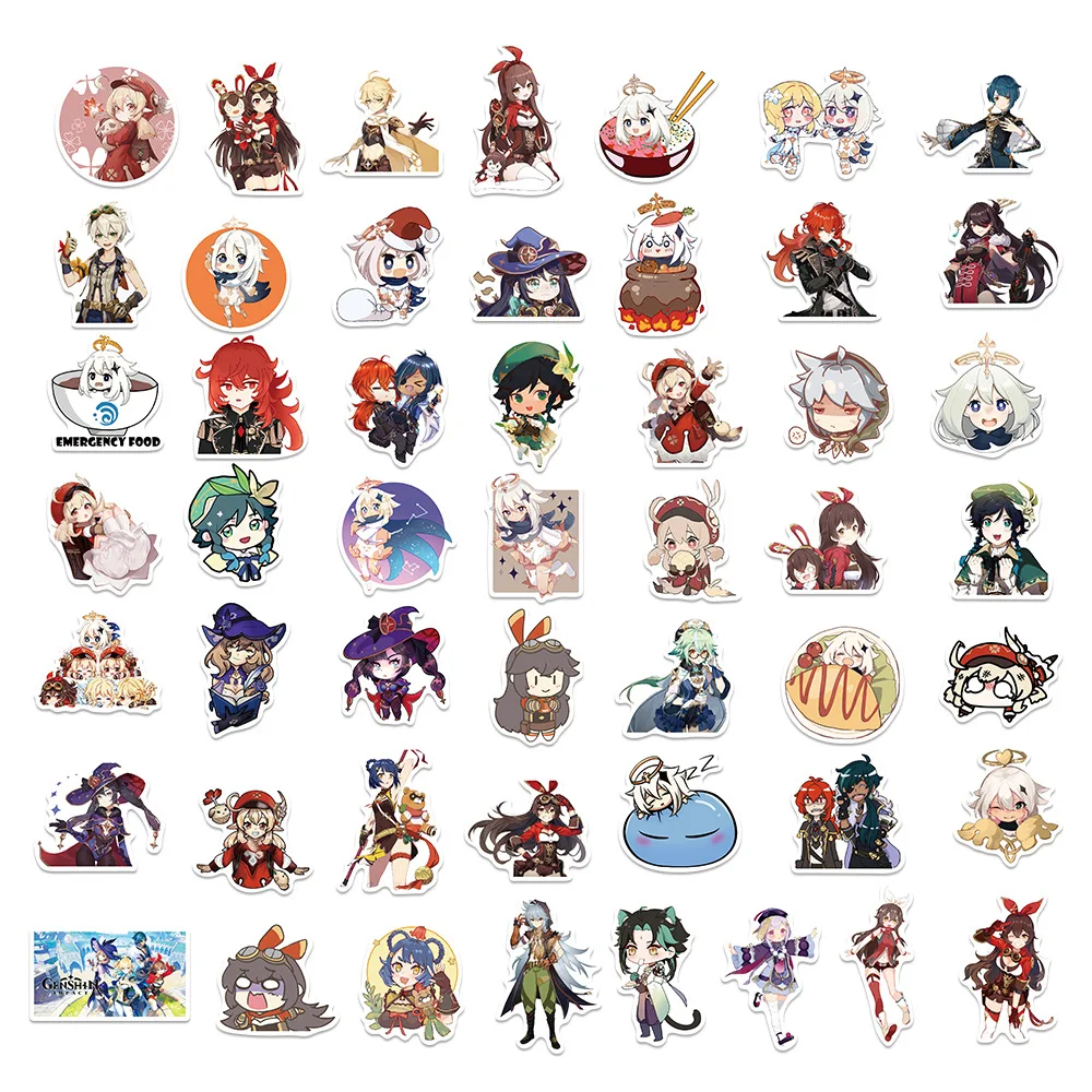 

10/50/100Pcs Hot Genshin Impact Stickers Game Stickers Suitcase Graffiti Laptop Skateboard Helmet Luggage Phone Stickers Decal