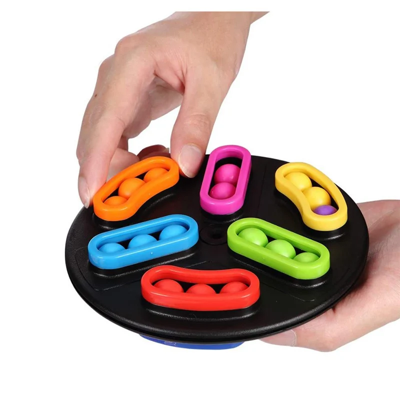 

Turntable Spin Beads Smart Games For Kids Adult IQ Puzzle Color Match Brain Teaser Educatief