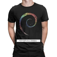 colorful debian t shirts mens cotton vintage tops t shirts crew neck linux operating system ubuntu tshirts camisas tops party