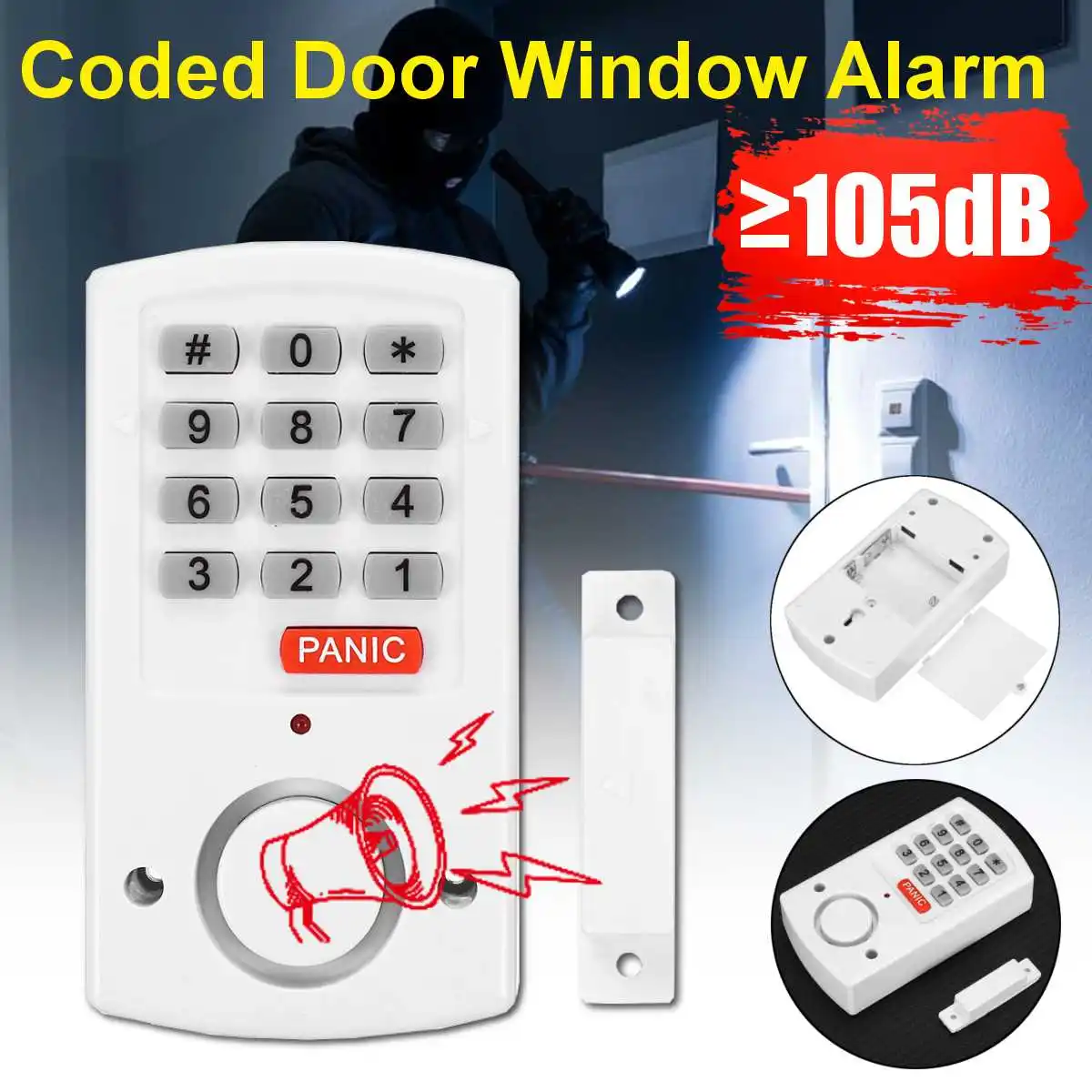 

2021 новые Беспроводной двери/окна Сенсор система дистанционного управления с сигнализацией для Управление 300ft 105dB Анти-кражи дверная сигнал...