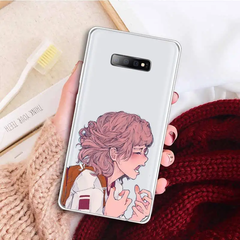 

Sad girl Phone Case Transparent for samsung A 21s 50 71 S 8 9 20 20fe note 10 20 ultra plus