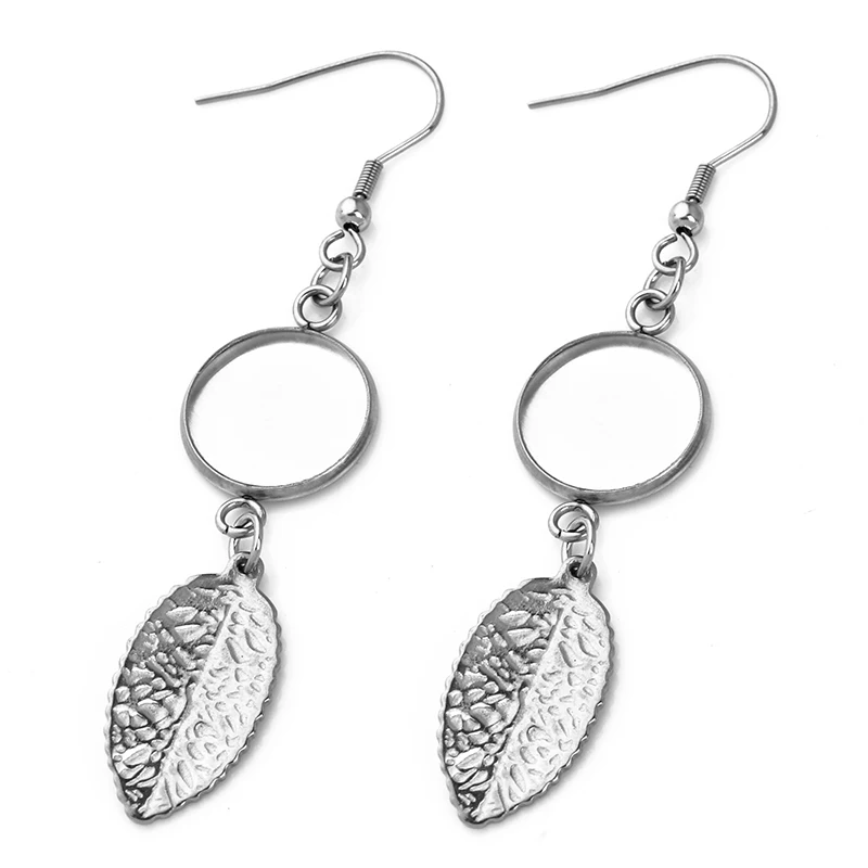 6pcs/lot 10 12 14 16 18 20mm Stainless Steel Blank Post Earring Stud Base Pins With Earring Plug Supplies For DIY Jewelry Making