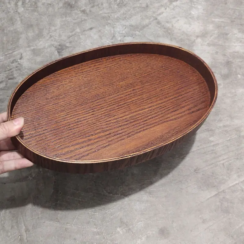 

Food Serving Decorative Trays Wooden Tea Tray Table Tray Snack Plate Coffee Table Tray Round Dienblad Decoration Tray BI50TT