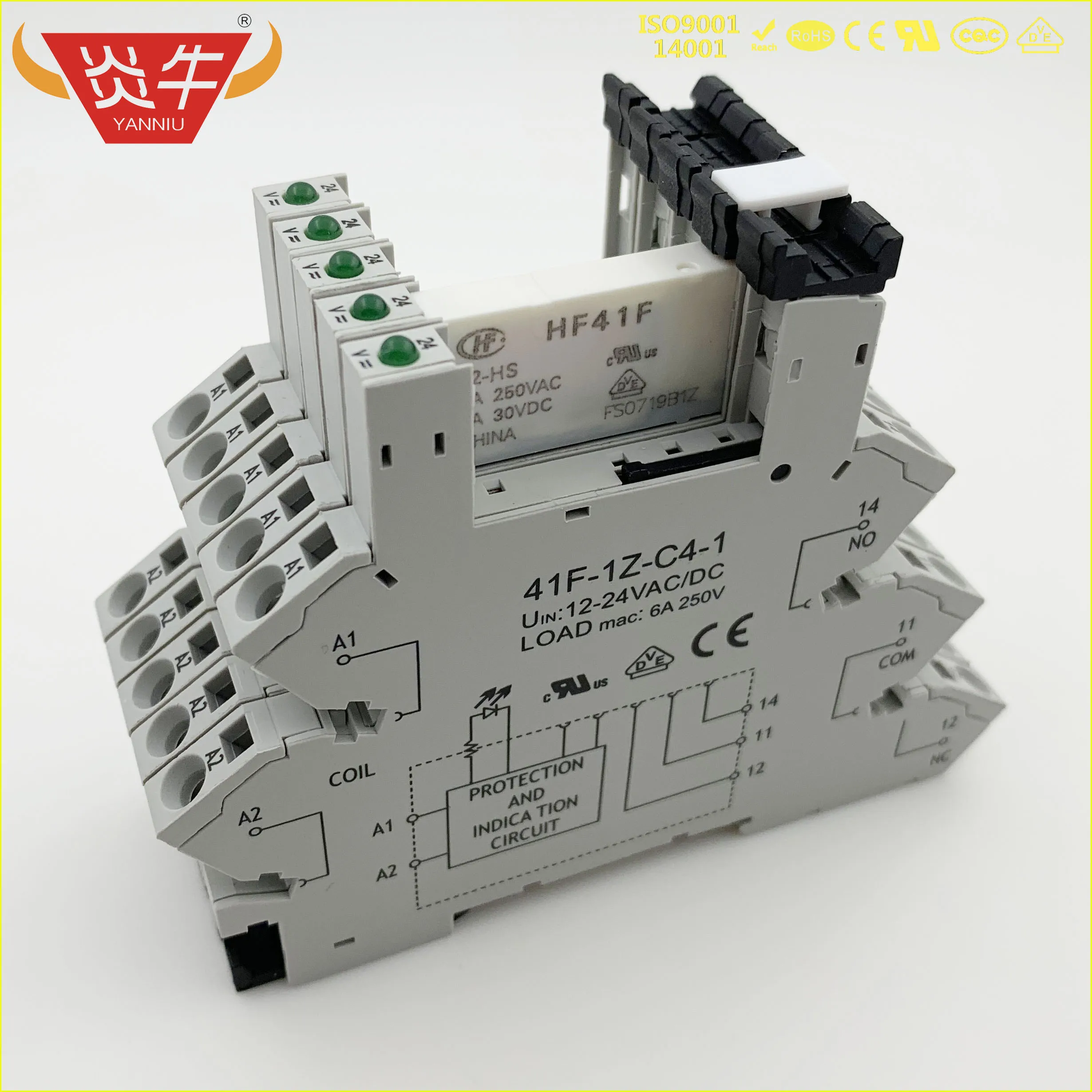 Релейные розетки 41F 1Z C4 41FF DIN рейка с защелкивающимся креплением силовое реле