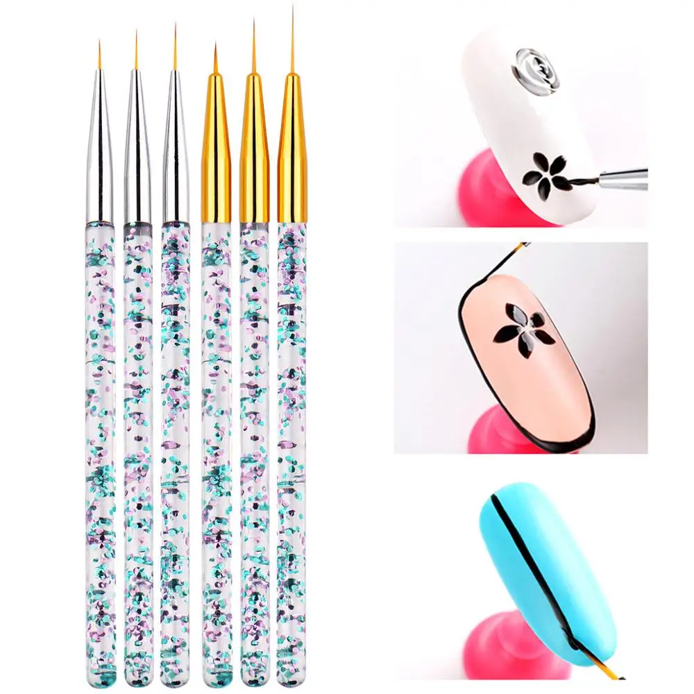 3 шт. кисти для маникюра с цветочным рисунком|Кисти ногтей| |