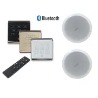Smart home audio system 2x25W wireless wall mounted amplifier with touch key and 2 ceiling speakers,Support USB/SD/AUX/Bluetooth