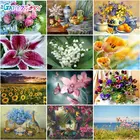 GATYZTORY алмазная живопись цветы Набор для вышивки крестиком Алмазная мозаика натюрморт картина стразы украшение для дома