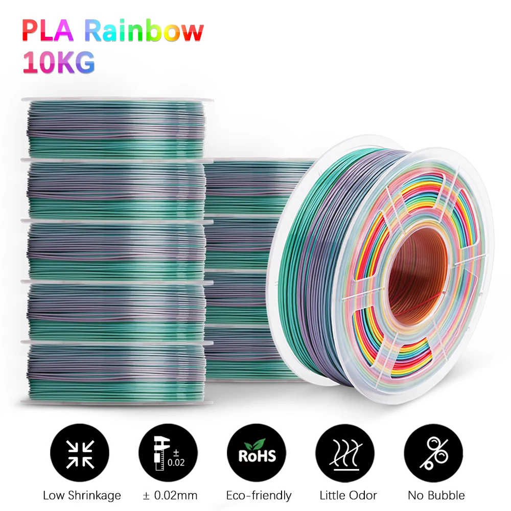 

3D Filament PLA Rainbow 3D Printer 1.75MM 5 Rolls / Set Refills Bendable Non-toxic Fastship Printer Handles DIY Gift